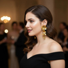 Large gold plated cascading floral statement dangle earrings by eda jewels dubai