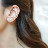 Ailin gold plated baguette stone ear cuff by Eda Jewels Dubai, perfect for everyday wear and perfect for gifting