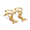 Ariel gold plated mermaid tail charm earrings by Eda Jewels Dubai, perfect for everyday wear and perfect for gifting