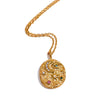 Astra gold plated pendant necklace featuring a celestial moon, star, and evil eye design with colorful stone accents, perfect for everyday wear, perfect for gifting by Eda Jewels Dubai