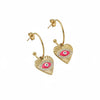 Gold-plated evil eye Aya heart evil eye earrings by Eda Jewels Dubai. Perfect for daily wear and gifting