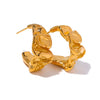 gold-plated Ayla hoop earrings by Eda Jewels Dubai feature a bold, organic textured design, making them perfect for daily wear and gifting