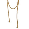 Chloe gold plated lariat necklace featuring sleek sphere ends, perfect for gifting and everyday wear by Eda Jewels Dubai