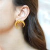 Cynthia gold plated crescent moon stud earrings by Eda Jewels Dubai. Perfect statement daily wear gifting piece.