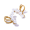 Greta gold plated pearl row ear cuff by Eda Jewels Dubai, perfect for everyday wear and perfect for gifting