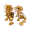 Gold plated Imara earrings large dangler by Eda Jewels Dubai, featuring an intricate, cascading floral design. Perfect for party wear or gifting