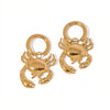 Gold plated Kani earrings by Eda Jewels Dubai, featuring a whimsical crab motif on hoops. Perfect for everyday wear or gifting
