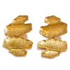 Gold plated Lila earrings by Eda Jewels Dubai, featuring layered, hammered texture. Perfect for everyday or party wear or gifting