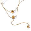 Lume gold plated necklace featuring minimalist spheres, perfect for gifting and everyday wear by Eda Jewels Dubai.