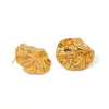 Maha gold plated molten statement stud earrings by Eda Jewels Dubai, perfect for everyday wear and perfect for gifting