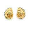 Gold plated Seashell earrings by Eda Jewels Dubai, featuring intricate stitching detail. Perfect for everyday wear or for gifting