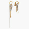 Sia mismatched chain link and crystal fringe dangle earrings by Eda Jewels Dubai, perfect for everyday and party wear and perfect for gifting