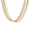 Sona gold plated multi strand layered chain necklace, perfect for everyday wear and perfect for gifting by Eda Jewels Dubai