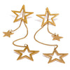 Stella gold plated celestial star dangle earrings by Eda Jewels Dubai, perfect for everyday wear and perfect for gifting