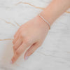 Tira gold plated rhinestone diamond tennis bracelet. Perfect stacking bracelet by Eda Jewels dubai