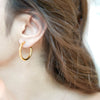 Gold-plated Vani classic hoop earrings by Eda Jewels Dubai. Perfect for daily wear and gifting