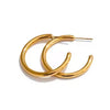 Vani gold plated minimalist medium hoop earrings by Eda Jewels Dubai, perfect for everyday wear and perfect for gifting