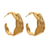 Zara gold plated sculptural hoop earrings by Eda Jewels Dubai, perfect for everyday wear and perfect for gifting